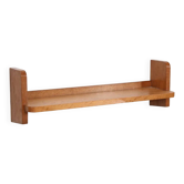 Mid-century oak brutalist wall shelf
