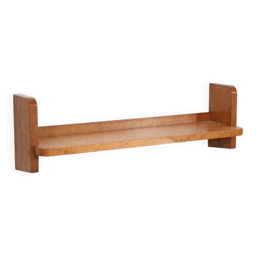 Mid-century oak brutalist wall shelf
