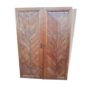 Doors of a deco style wardrobe in good condition in wood with the lock and the original key