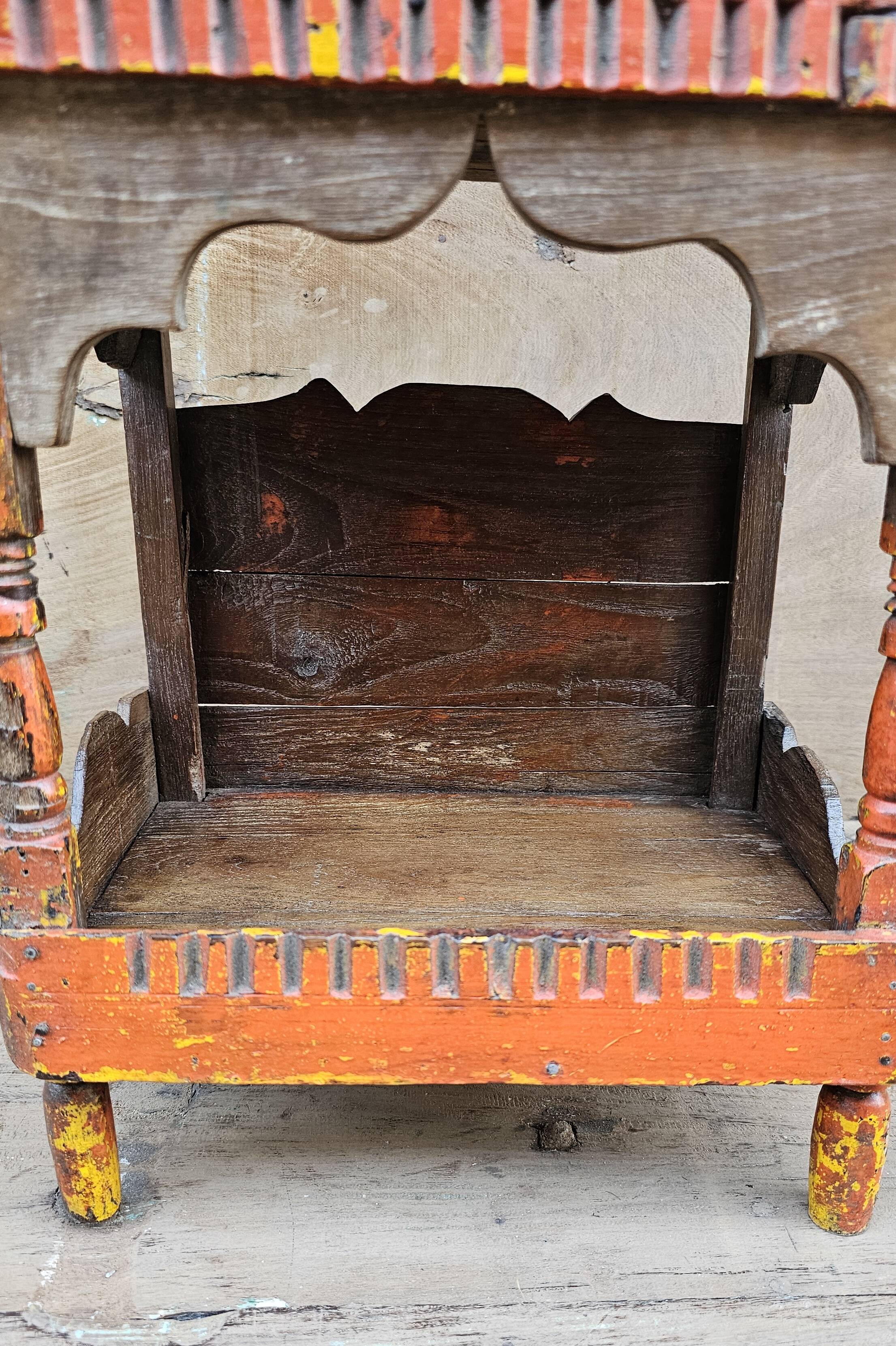 Old Burmese teak offering cabinet