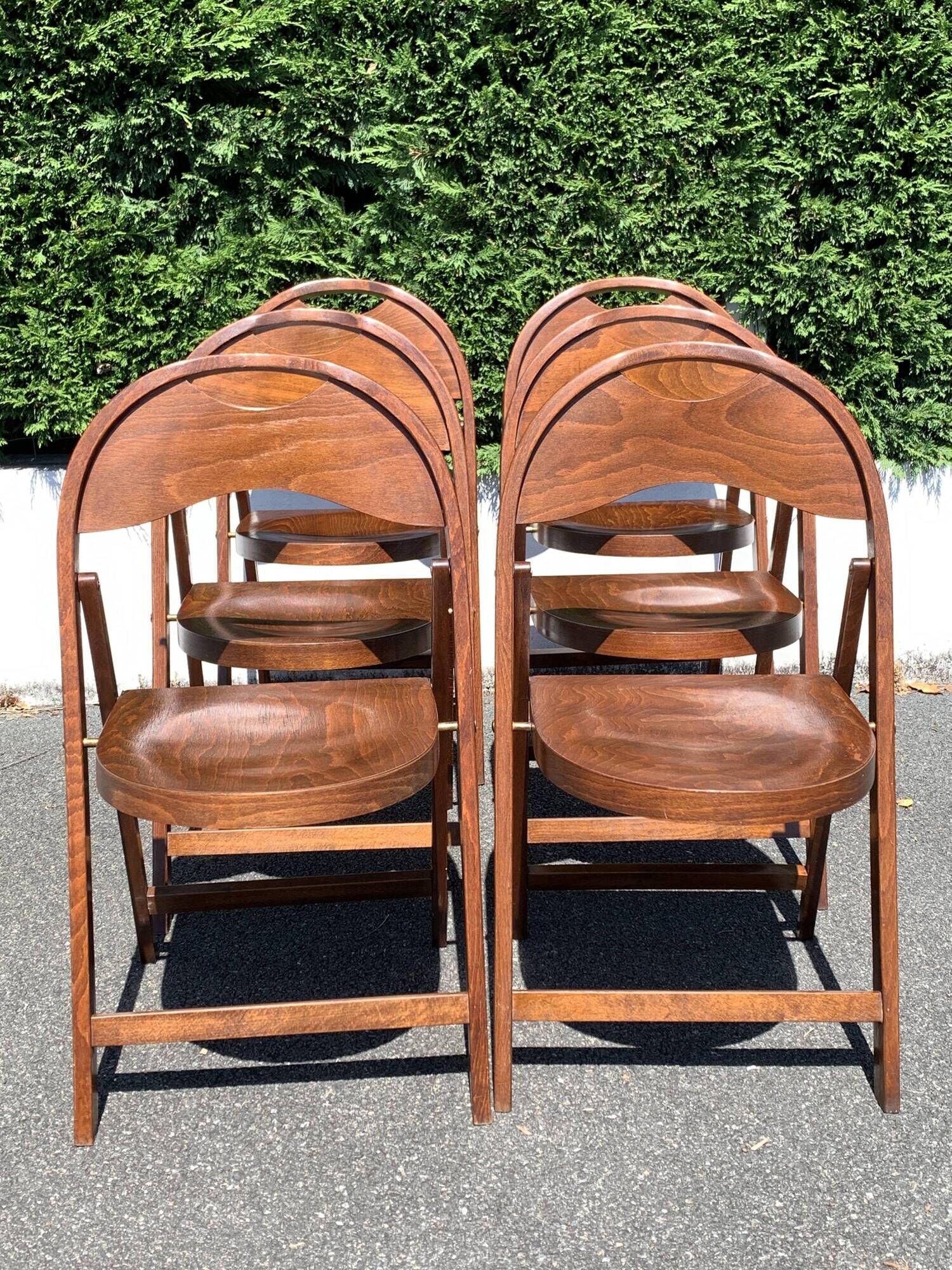 6 wooden folding chairs Stol Kamnik Yugoslavia design Zascitni Zhak