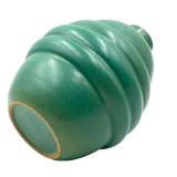 Art deco turquoise faience vase, france 1940s