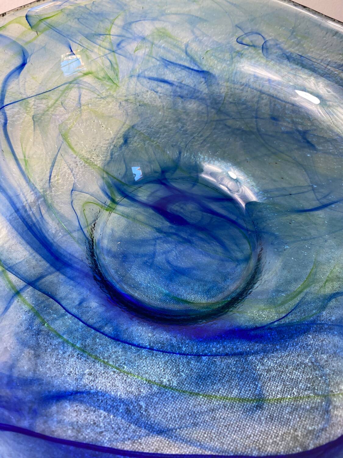 Blown glass salad bowl