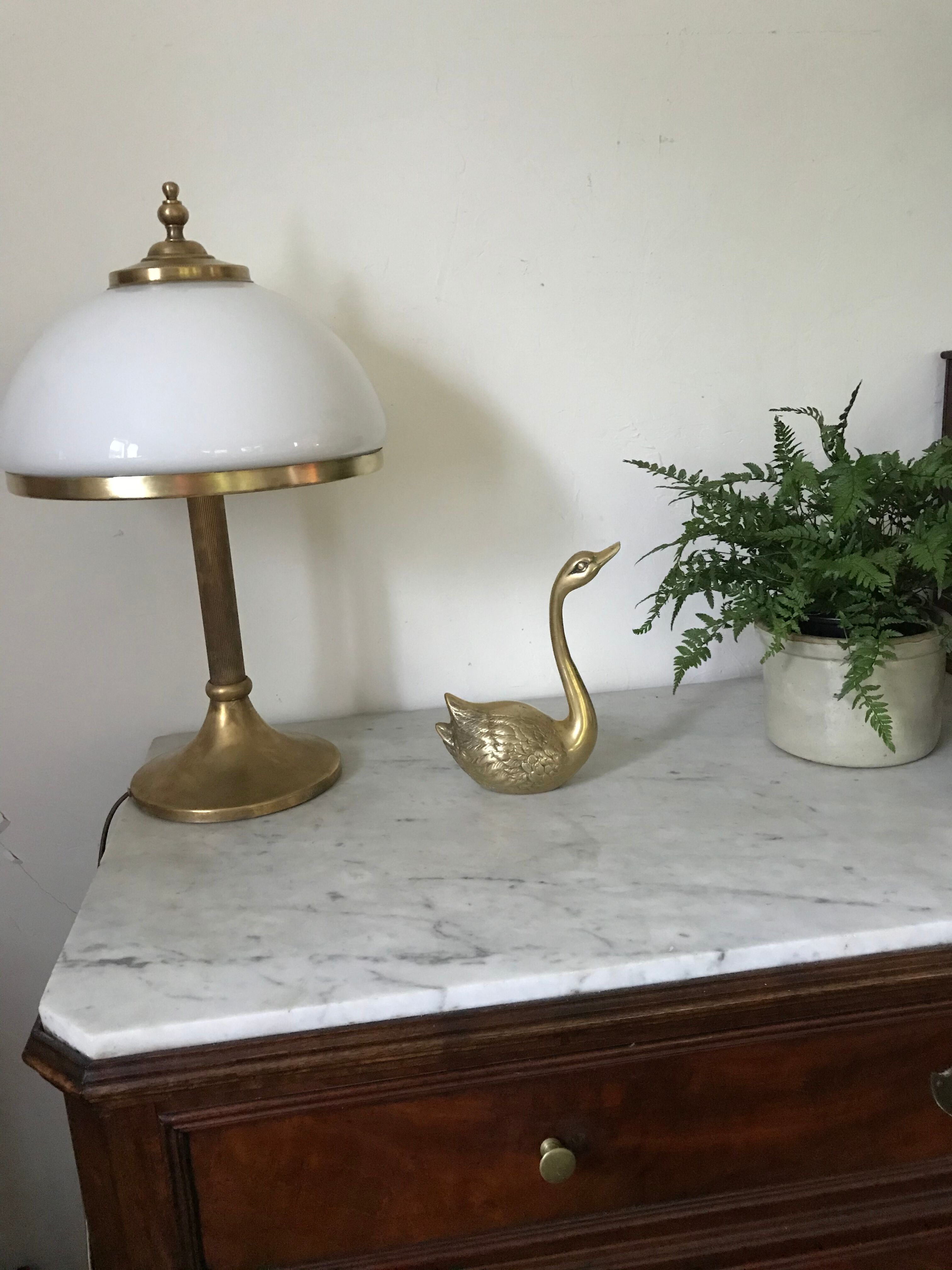 Vintage brass swan
