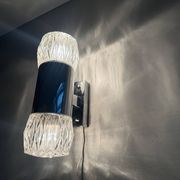 Mid-century double-headed glass and metal wall sconce, 1960, Italy