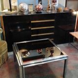 Glass and chrome coffee table