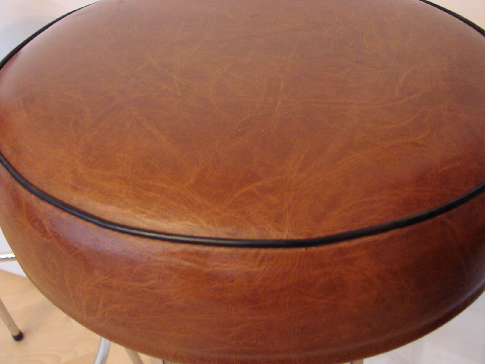 Pair of hockers, bar chairs 70s