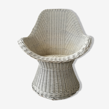 Braided rattan armchair