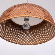 Lampe suspendue en osier du Japon des années 1970