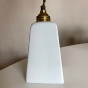 Modernist art deco bathroom pendant lamp in opaline