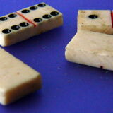 19th century miniature old dominoes game