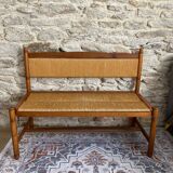 1960 beech and straw bench