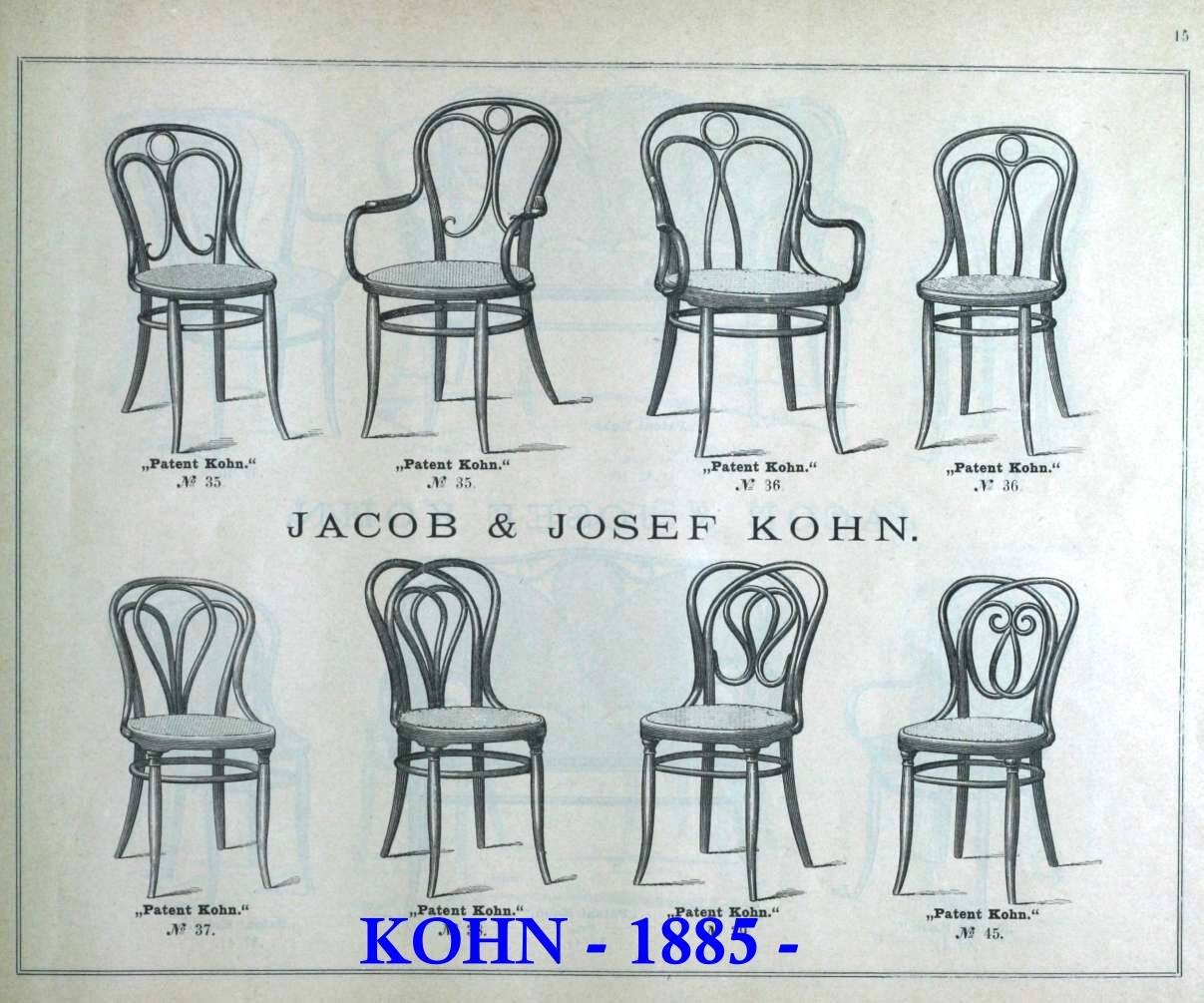 Set of 4 kohn "empire black" chairs circa 1880 + thonet-