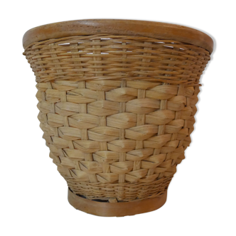 Vintage rattan pot cover