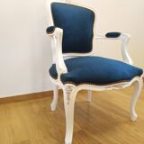 Chaise ancienne rénovée en velours