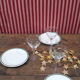 3 plates in white porcelain and green edging