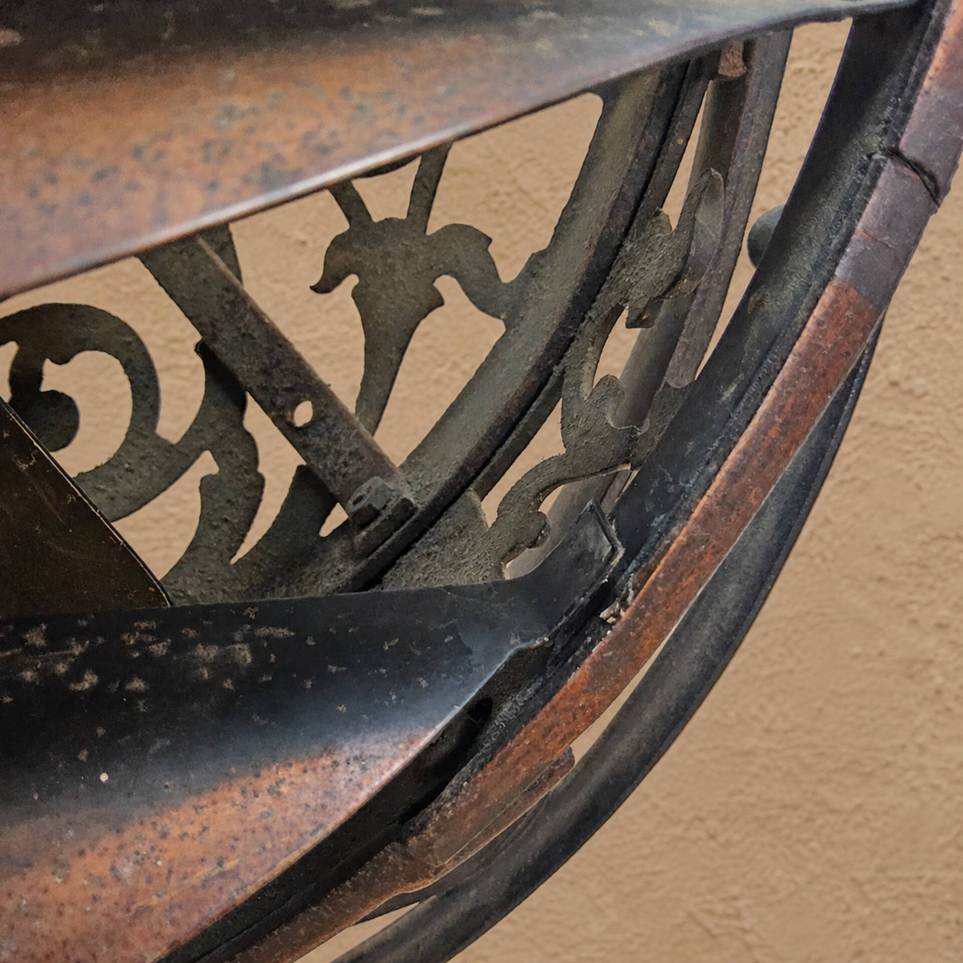 Antique Art Nouveau floor lamp with fan "Luminaire"