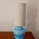 Lamp with blue opaline feet and textured conical lampshade 60s-70s
