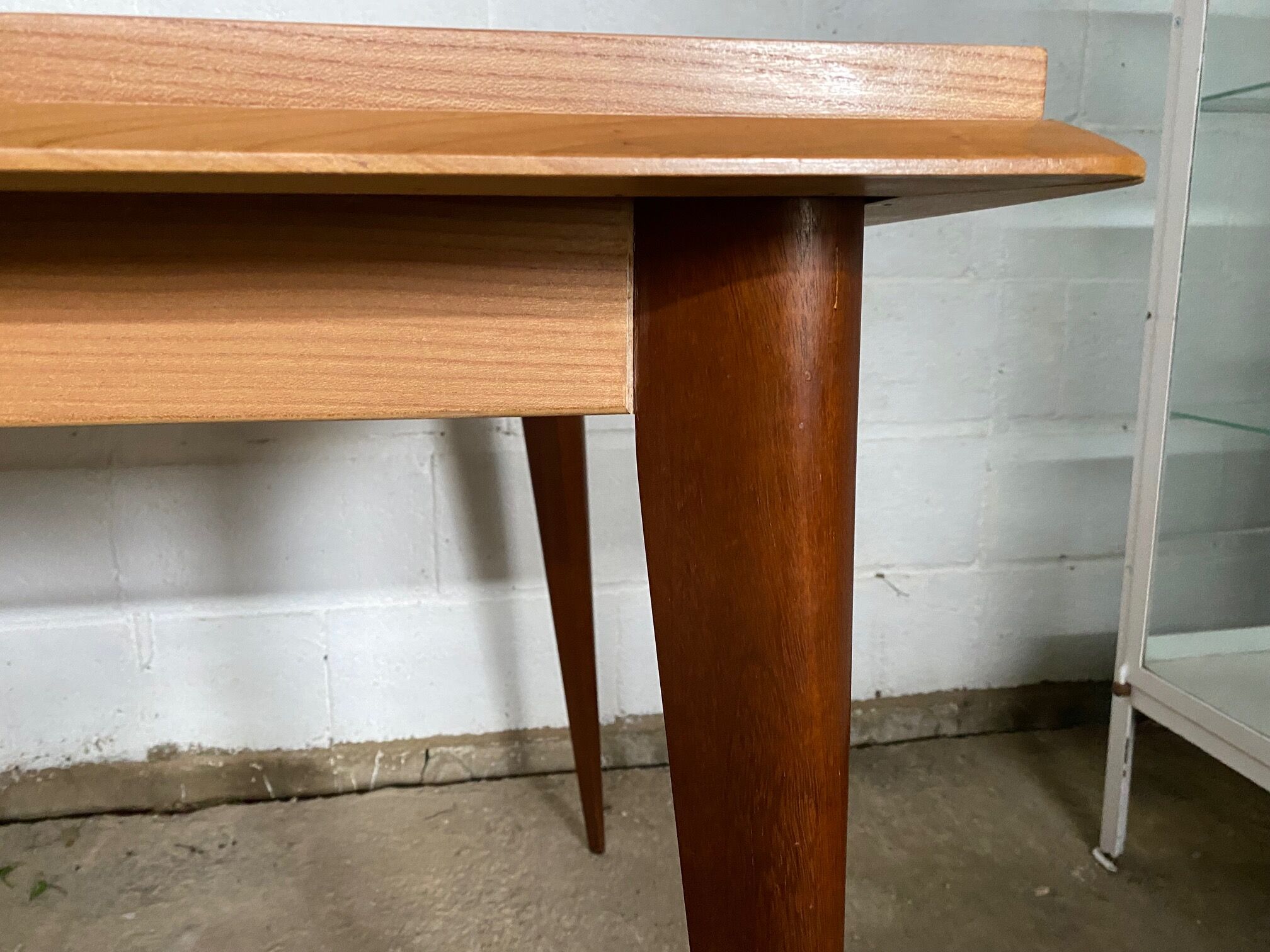 Scandinavian extendable table in light oak and teak 166/202/238x89cm vintage an50
