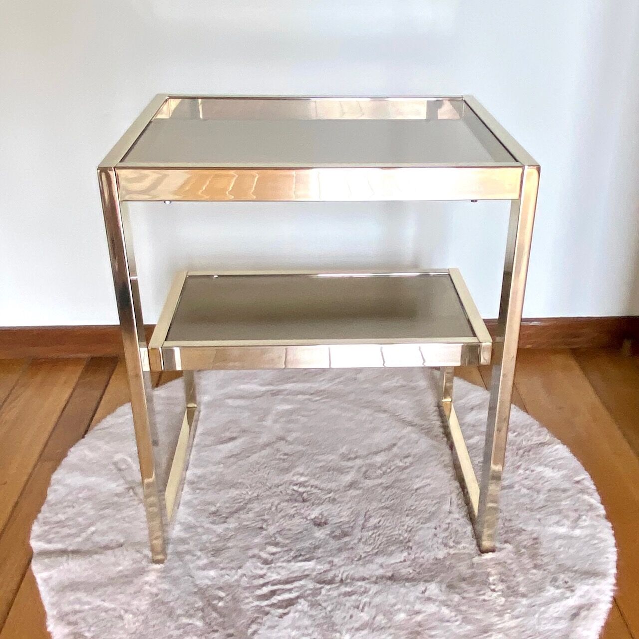 Belgochrom 'G' gold plated side table