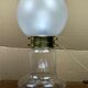 Midcentury Art Deco style swirl brass and glass mushroom table lamp