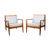 Pair of danish armchairs in teck by Grete Jalk for France, 1963