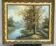 Oil on canvas, lakeside landscape, signature to be identified.