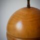 Pied de lampe boule en bois blond, Années 60/70