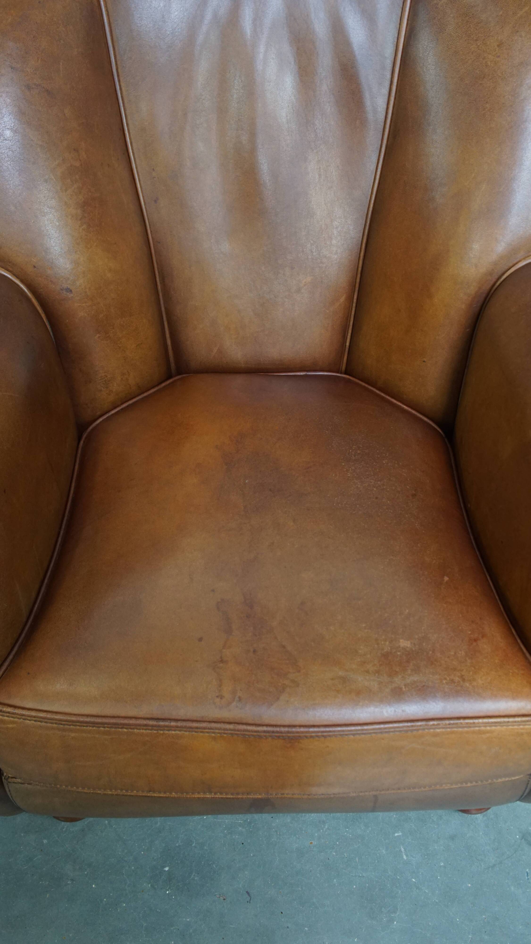 Set of 2 Sheepskin Leather Design Armchairs