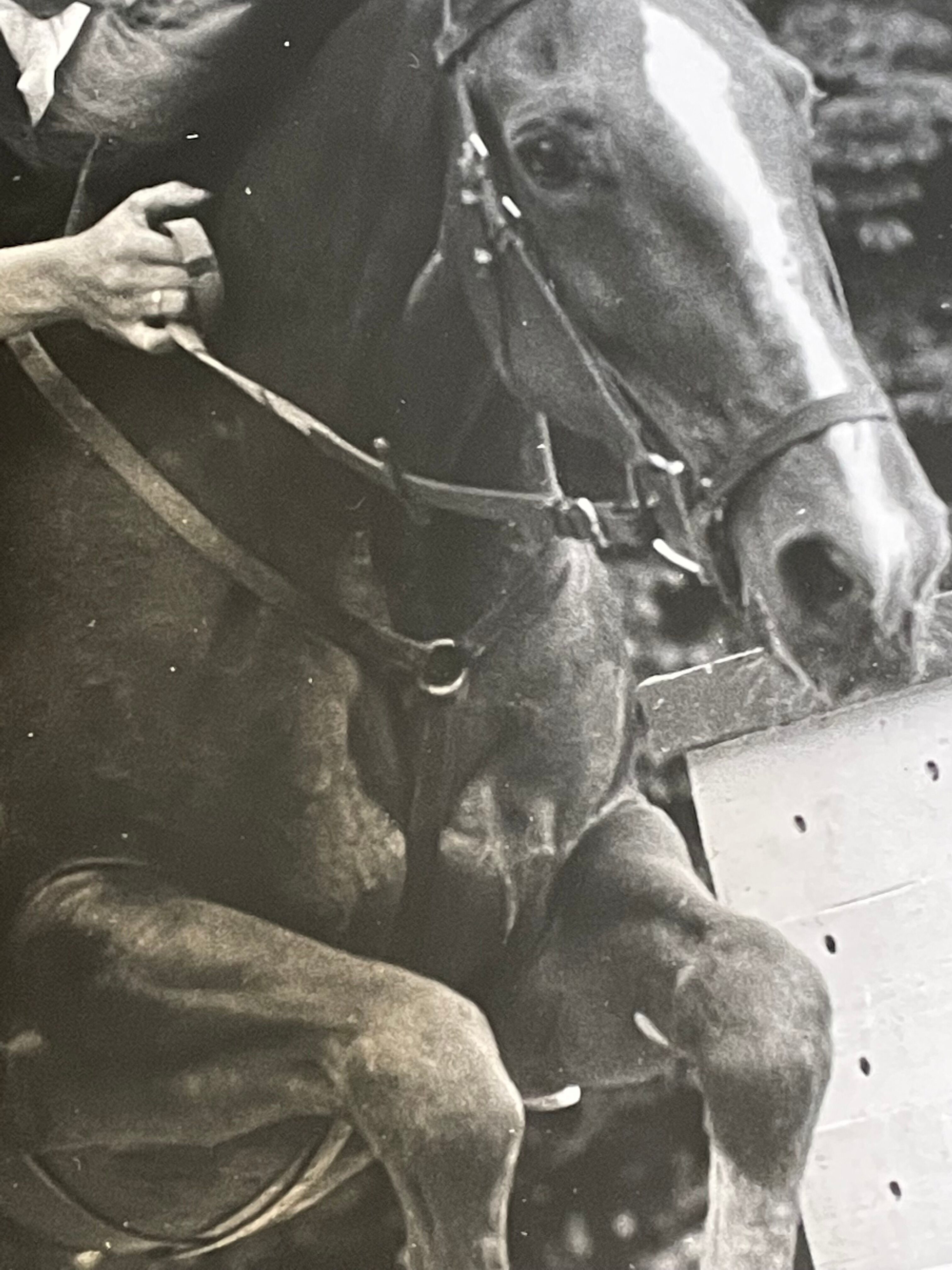 Photograph black and white silver print circa 1970 riding competition