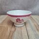Small antique dining set bowl in earthenware with pink floral decoration – retro charm