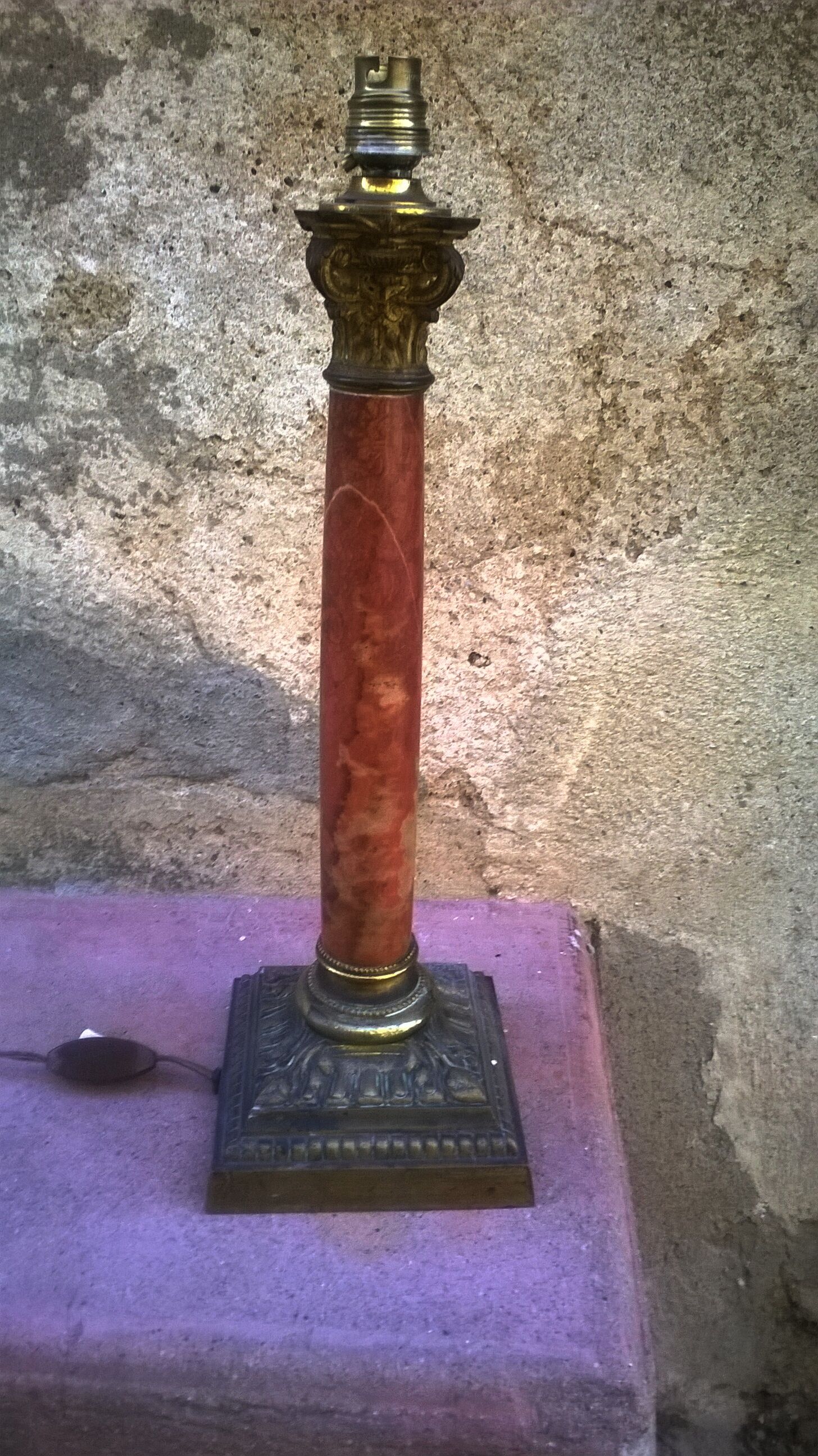 Ancient marble lamp foot