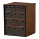 Vintage military-style trunk in leather and wood, late 20th century.