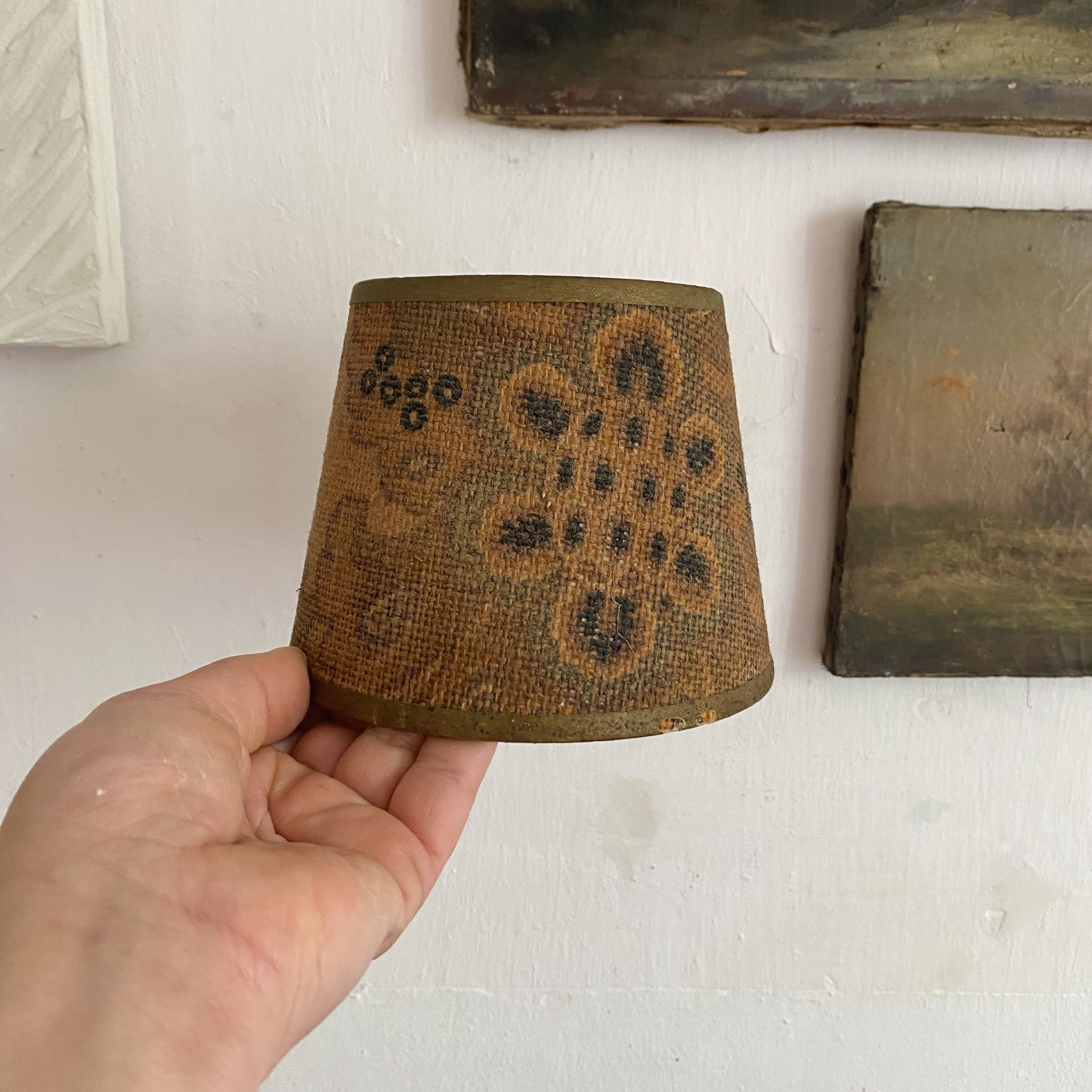 Old jute lampshades to be installed