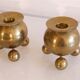 Pair of Scandinavian brass candle holder 1970