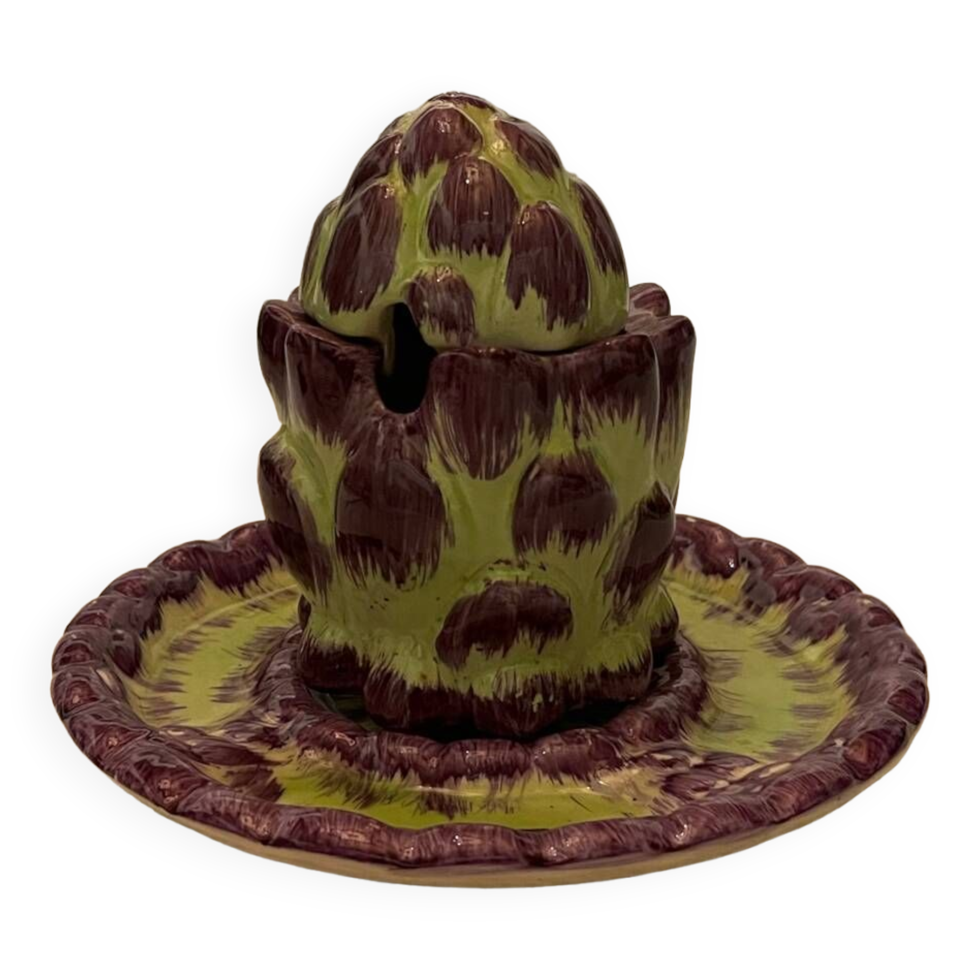 Vintage slip pot and plate