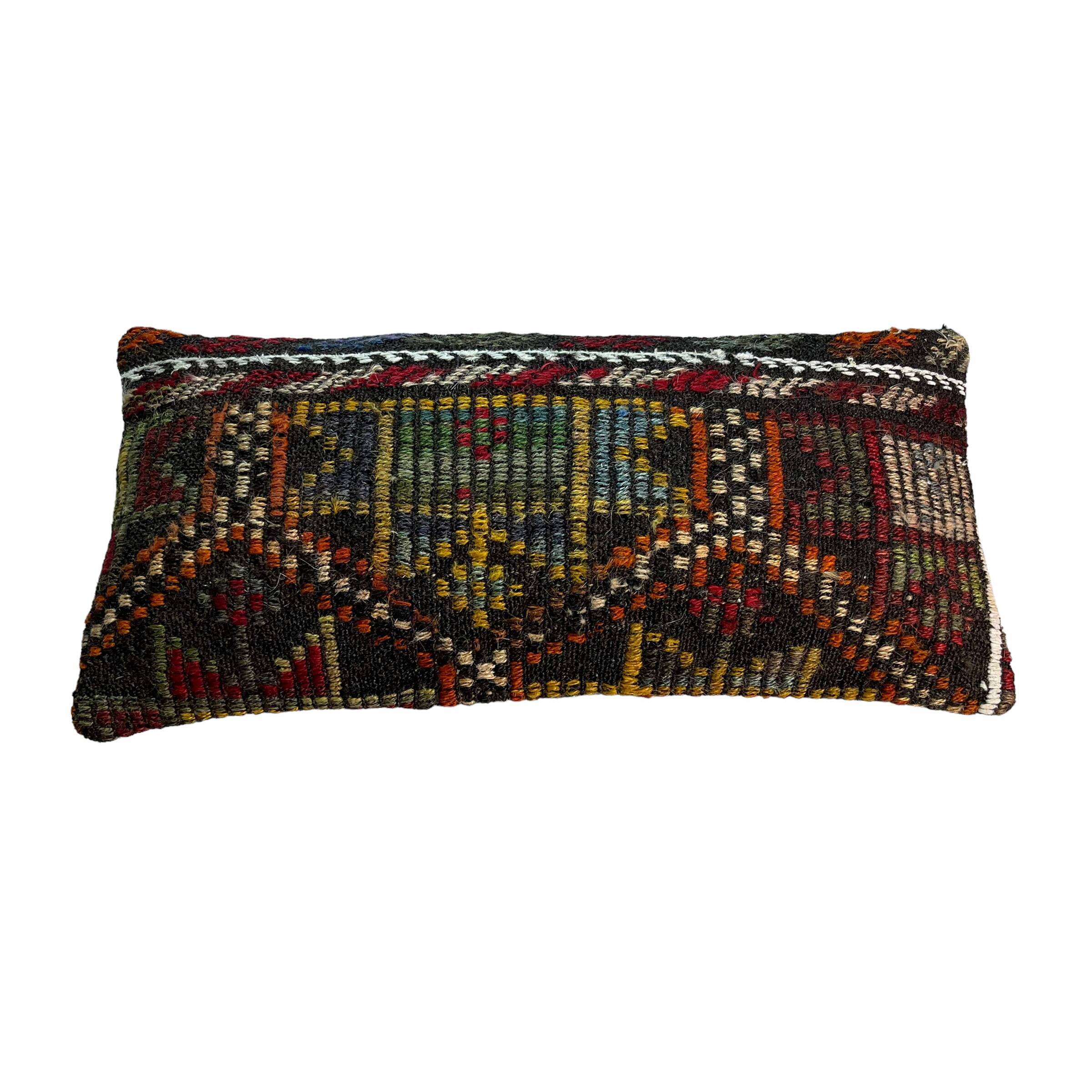 Vintage turkish kilim cushion cover , 30 x 60 cm