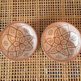 Lot of small bowls of peach pink ceramic