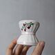 Coquetier diabolo old sarreguemines earthenware decorated with flowers painted by hand