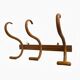 Curved wooden coat rack with 3 hooks, 1920s.