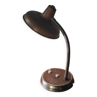 small desk lamp 1950 a 60 aluminum faux wood original electricity works well, rep breed