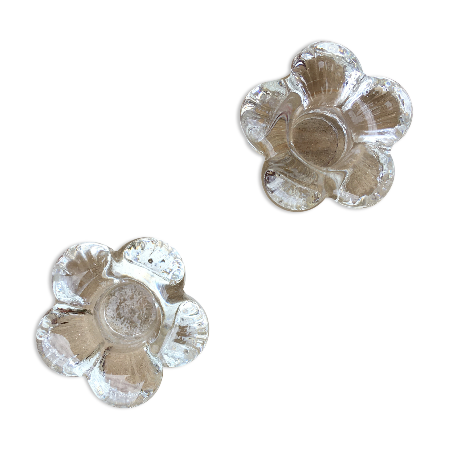 Pair of flower candle holders