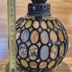 Vintage 1960s glass stained glass pendant light.