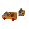 Trolley with its small wooden cubes