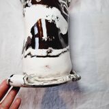 Rare Brutalist style vase in porcelain so fine and shiny it looks like millet glass