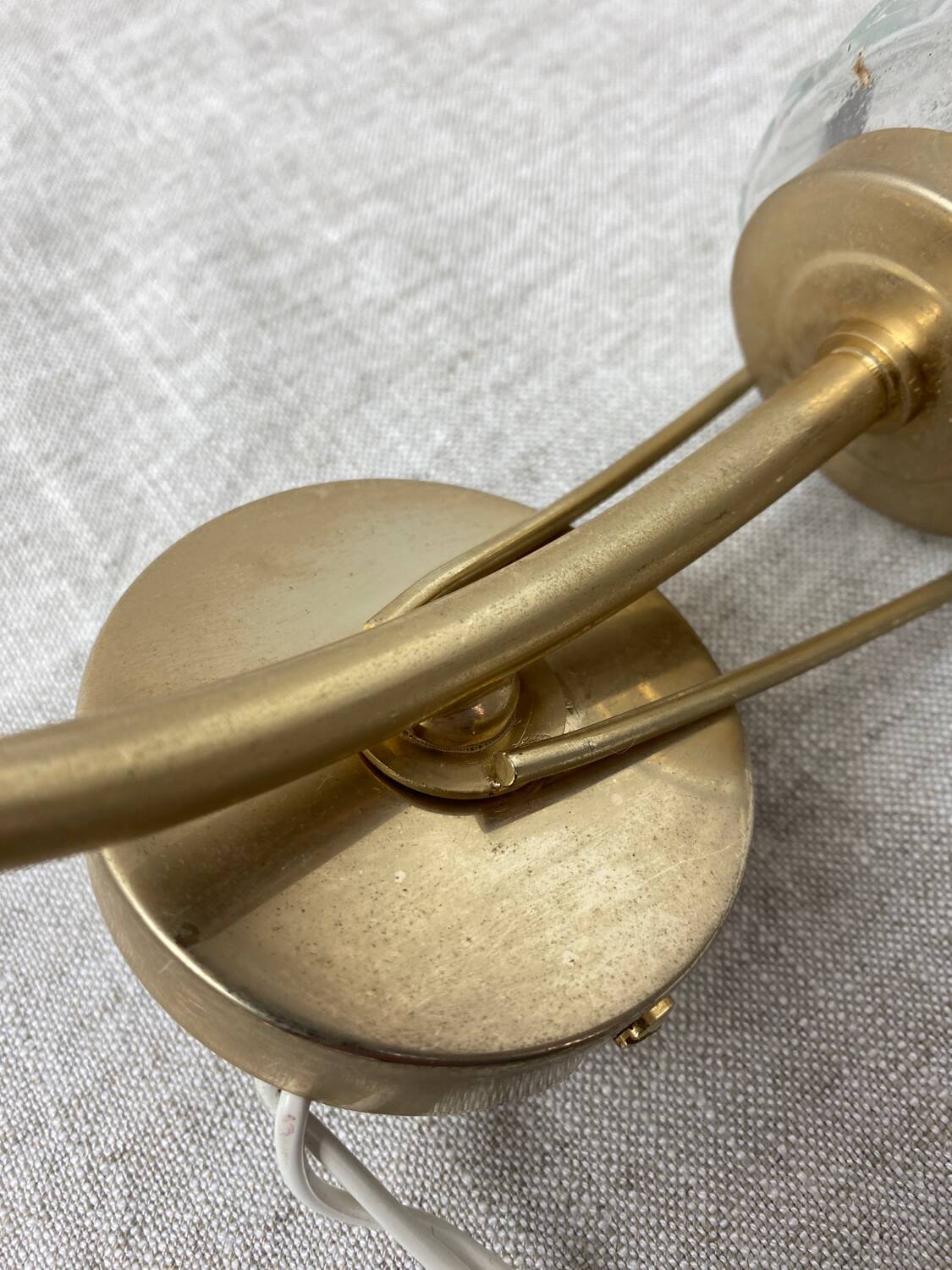 Brass and glass wall light, 1960