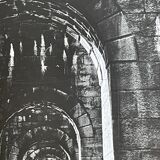 Photograph black and white silver print circa 1970 medieval bridge
