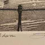 Engraving Rotterdam Delfshaven canal signed 28/250 + frame