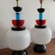 XXL table lamps in the style of Ettore Sottsass, made of Murano glass, Italy, 1970.