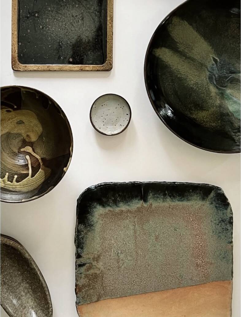 large enamelled ceramic pocket emptier signed Claude Champy, France